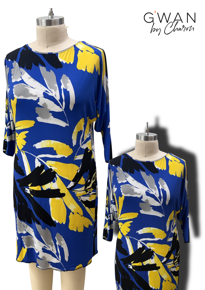 Sage Dolman Frock | Blue Florals