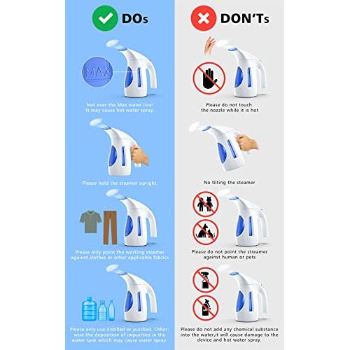 HiLIFE Steamer for Clothes Portable Handheld Design 240ml Big Capacity 700W Strong Penetrating Steam Removes Wrinkle for Home Office ONLY FOR 120V G wan by Charon