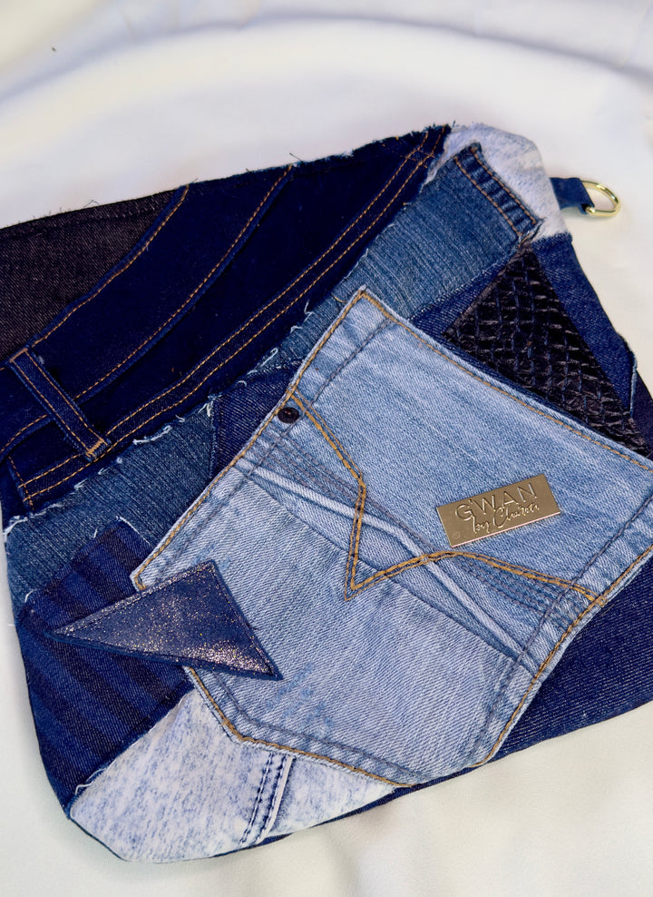 G'wan Flipper  Clutch | Denim Hodgepodge 01