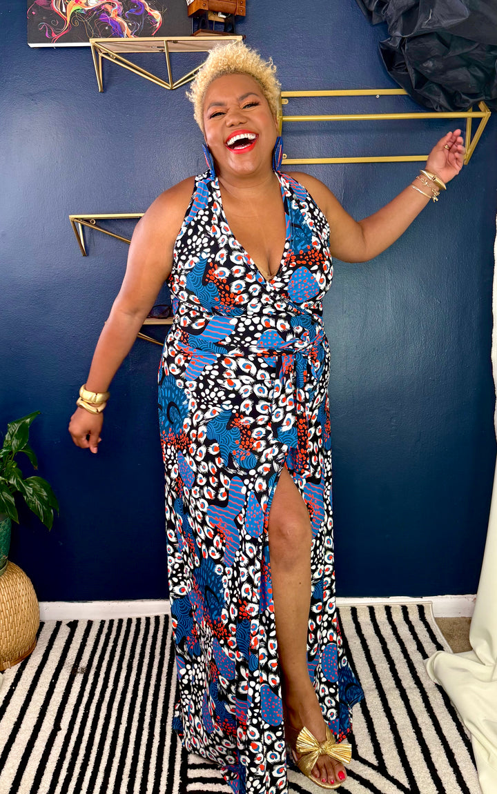 Stella Maxi  Dress |  Enchanted Leopard | Riviera Combo