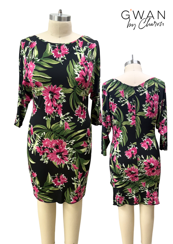 Sage Dolman Frock| Tropcial Floral