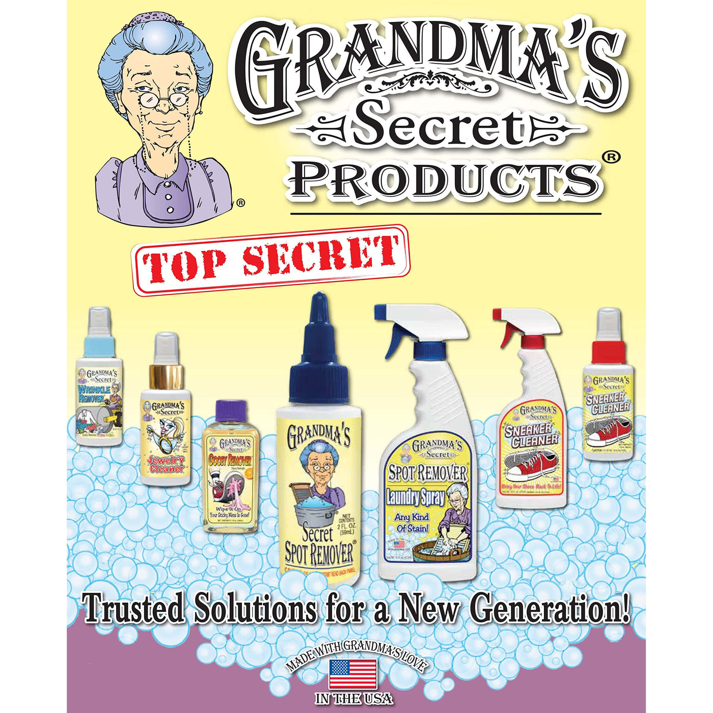 Grandma's Secret Spot Remover Laundry Spray - Chlorine, Bleach and Toxin-Free for Clothes - Fabric Stain Remover Removes Oil, Paint, Blood and Pet Stains - 16 oz & 2 oz Combo, DuoPack