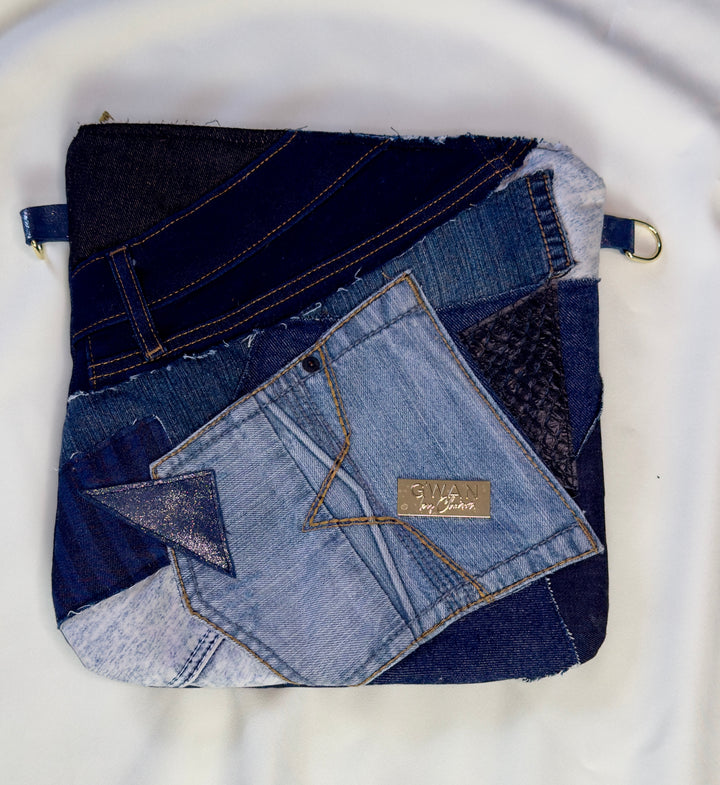 G'wan Flipper  Clutch | Denim Hodgepodge 01