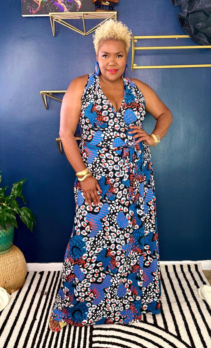 Stella Maxi  Dress |  Enchanted Leopard | Riviera Combo