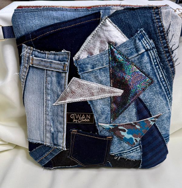 G'wan Flipper  Clutch | Denim Hodgepodge 02
