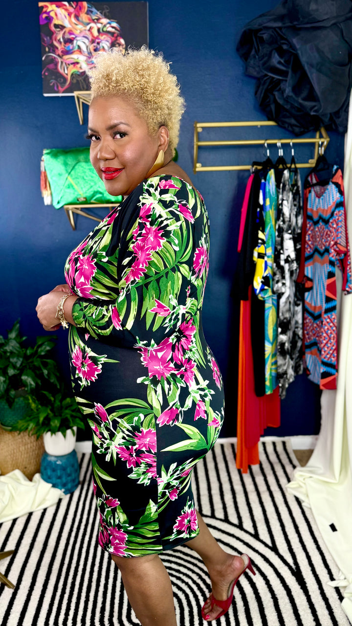 Sage Dolman Frock| Tropcial Floral