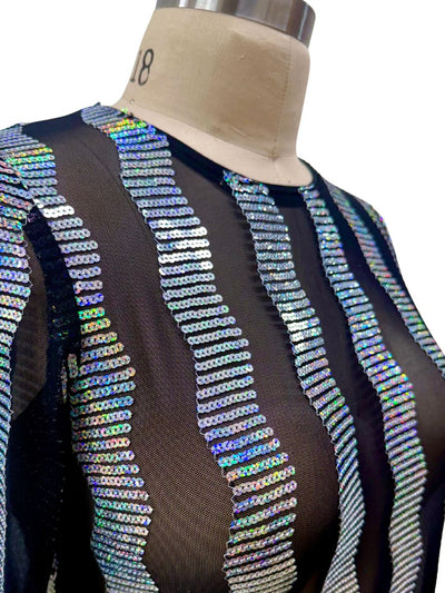 Noble Crew Neck | Zig Zag Sequin