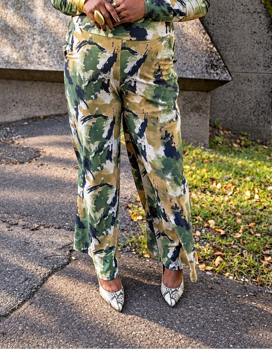 Lyric Palazzo Pants 2.0  | Monet Camo Collection