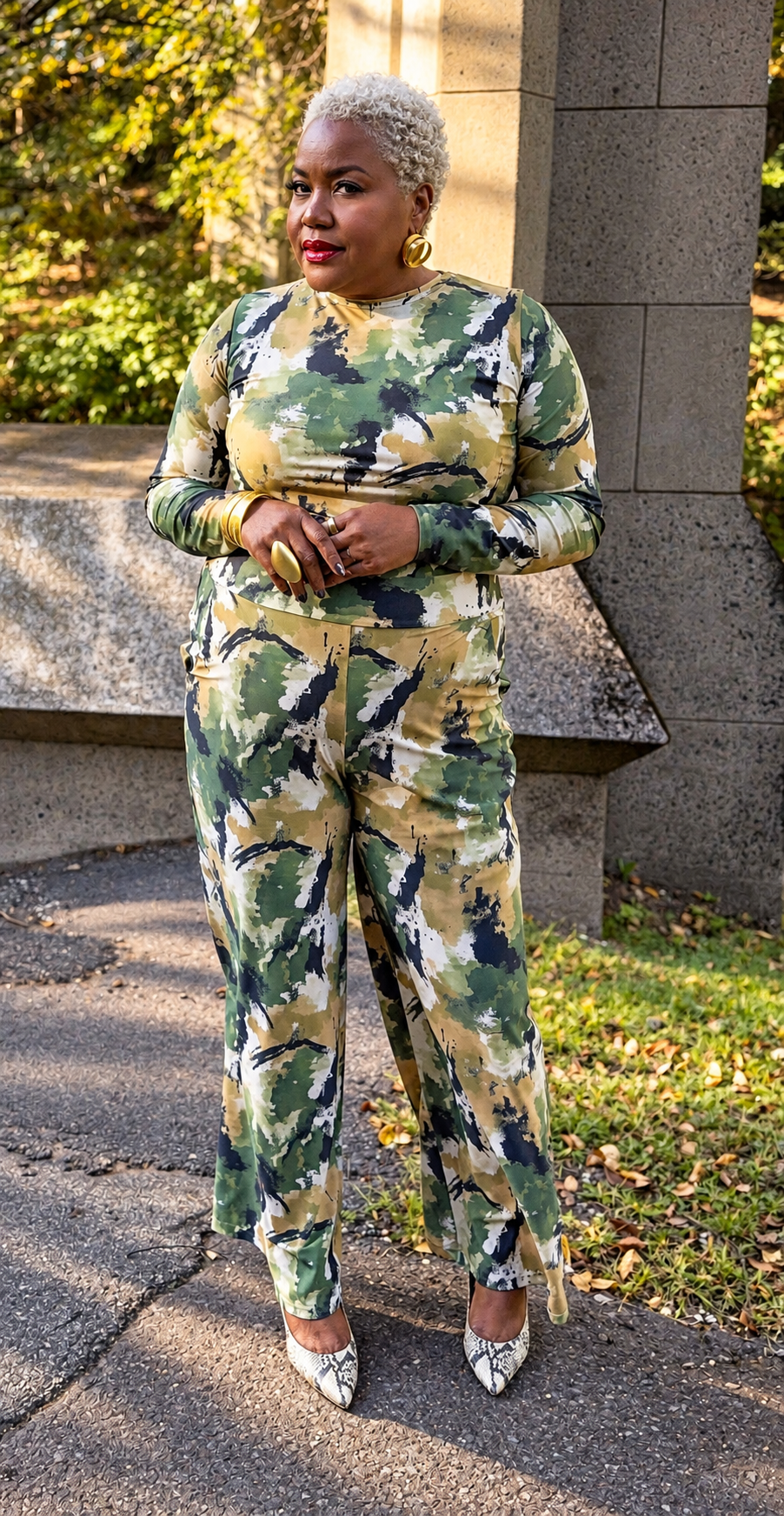 Lyric Palazzo Pants 2.0  | Monet Camo Collection