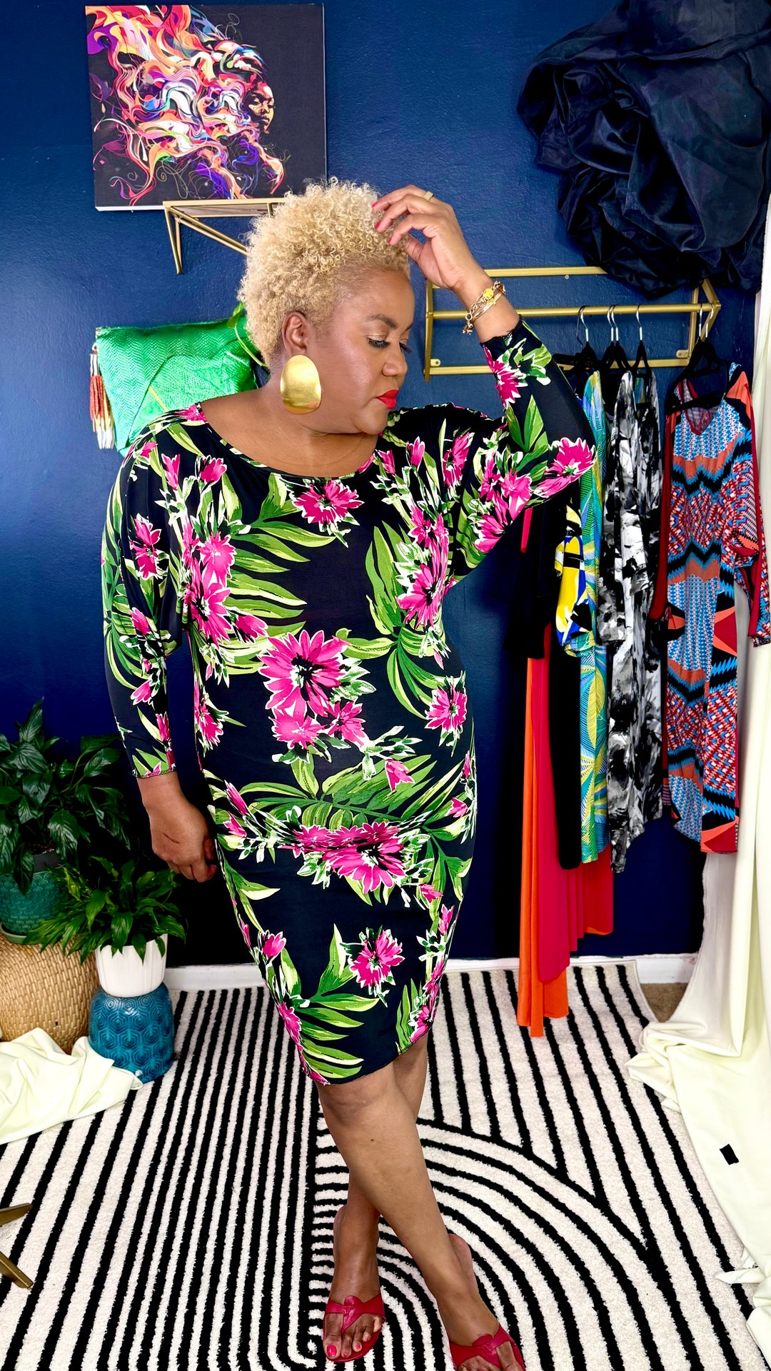 Sage Dolman Frock| Tropcial Floral