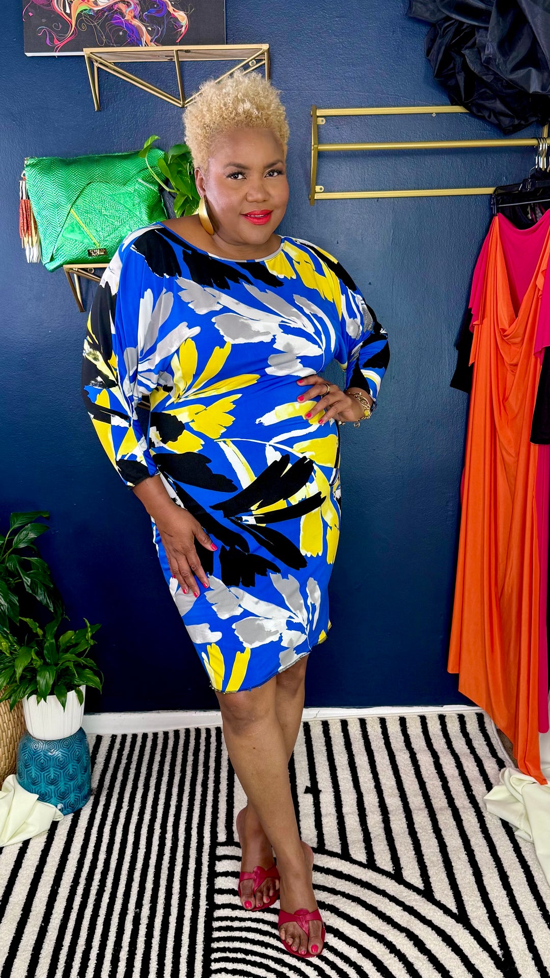 Sage Dolman Frock | Blue Florals