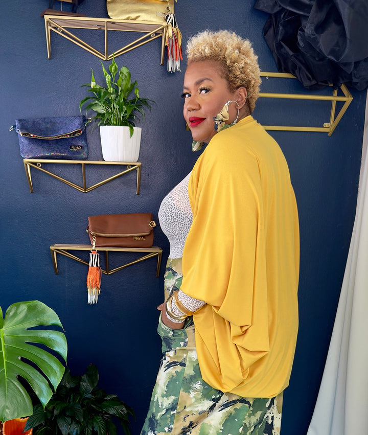 Ocean Drama Sleeve Cocoon  |  Monet Camo Collection | Golden Ocher