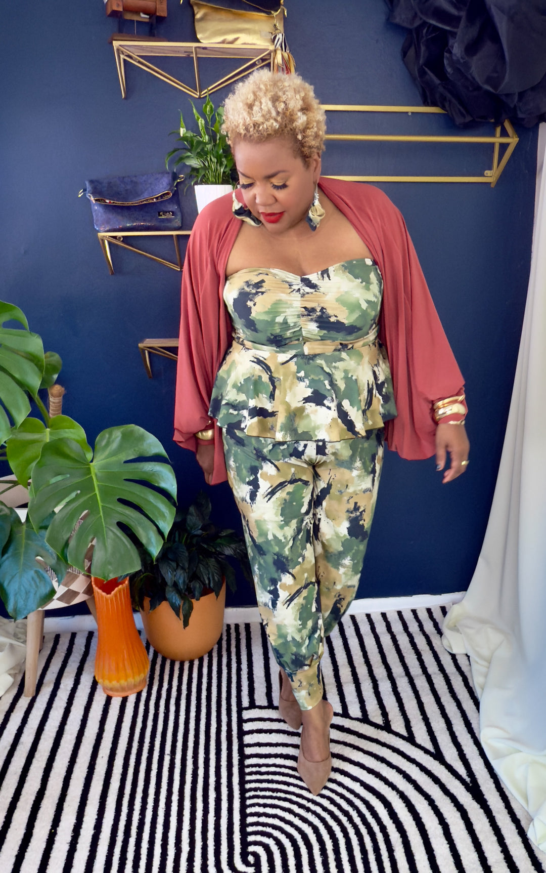 Ocean Drama Sleeve Cocoon  |  Monet Camo Collection | Rose Umber