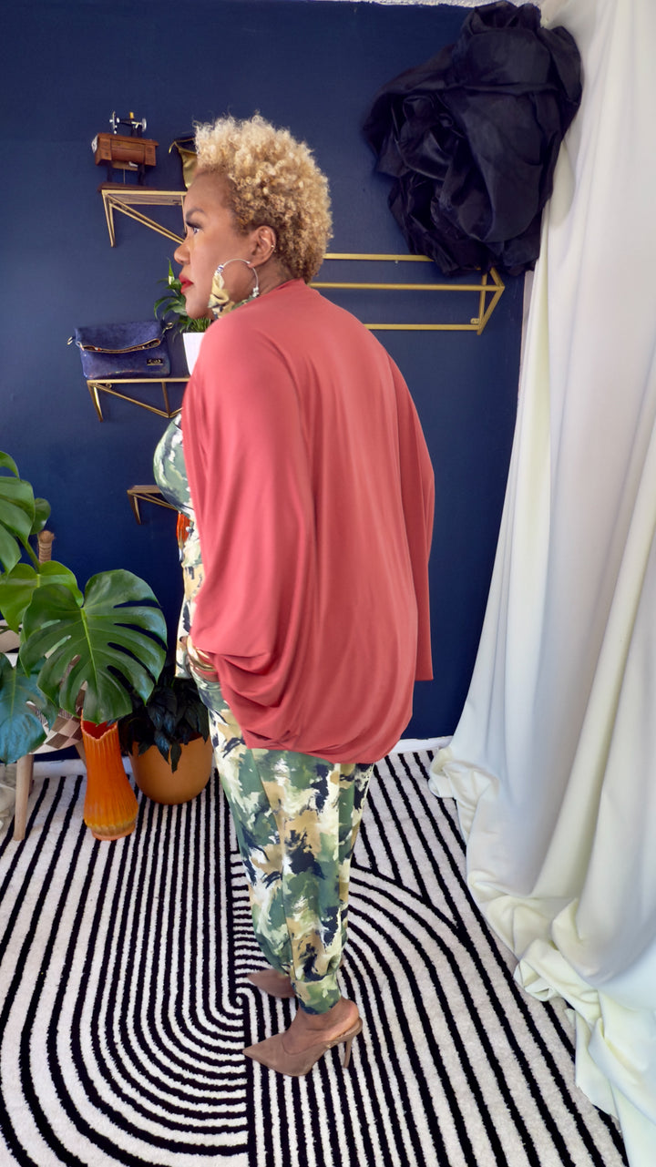 Ocean Drama Sleeve Cocoon  |  Monet Camo Collection | Rose Umber