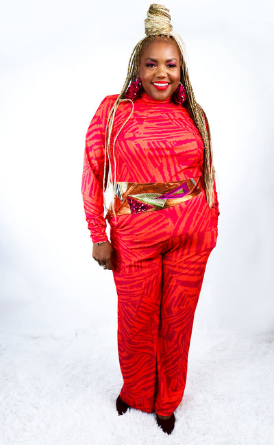 Lyric Palazzo Pants 2.0 |  Illusion Collection | Red Combo