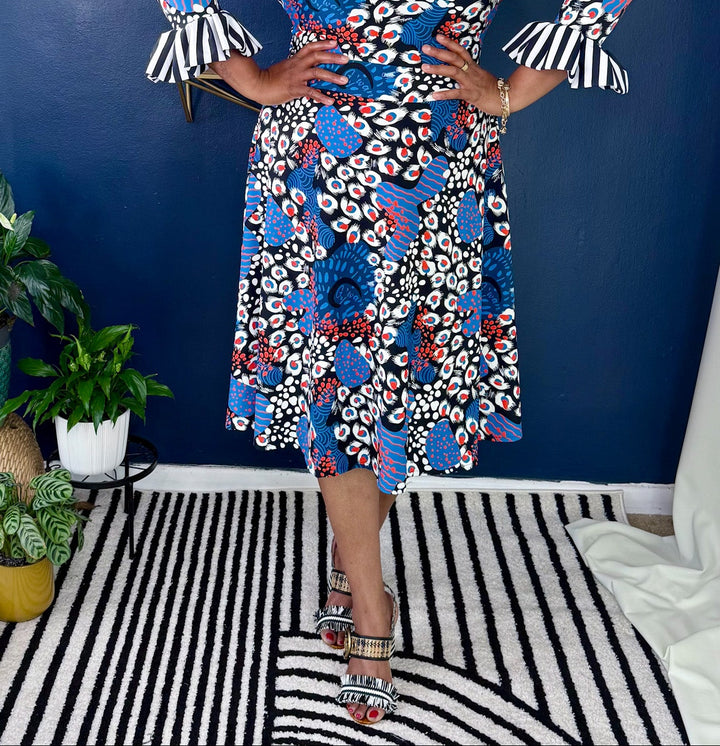 Flounce A-line Skirt  | Enchanted Leopard | Riviera Combo