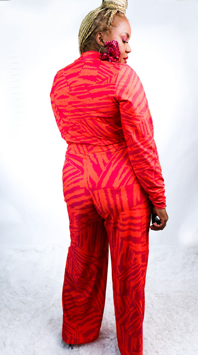Aspen Mock Neck |   Illusion Collection | Red Combo