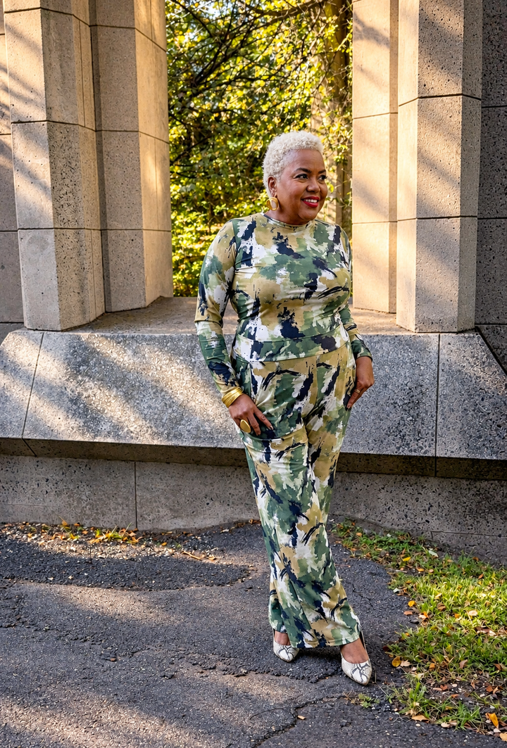 Lyric Palazzo Pants 2.0  | Monet Camo Collection