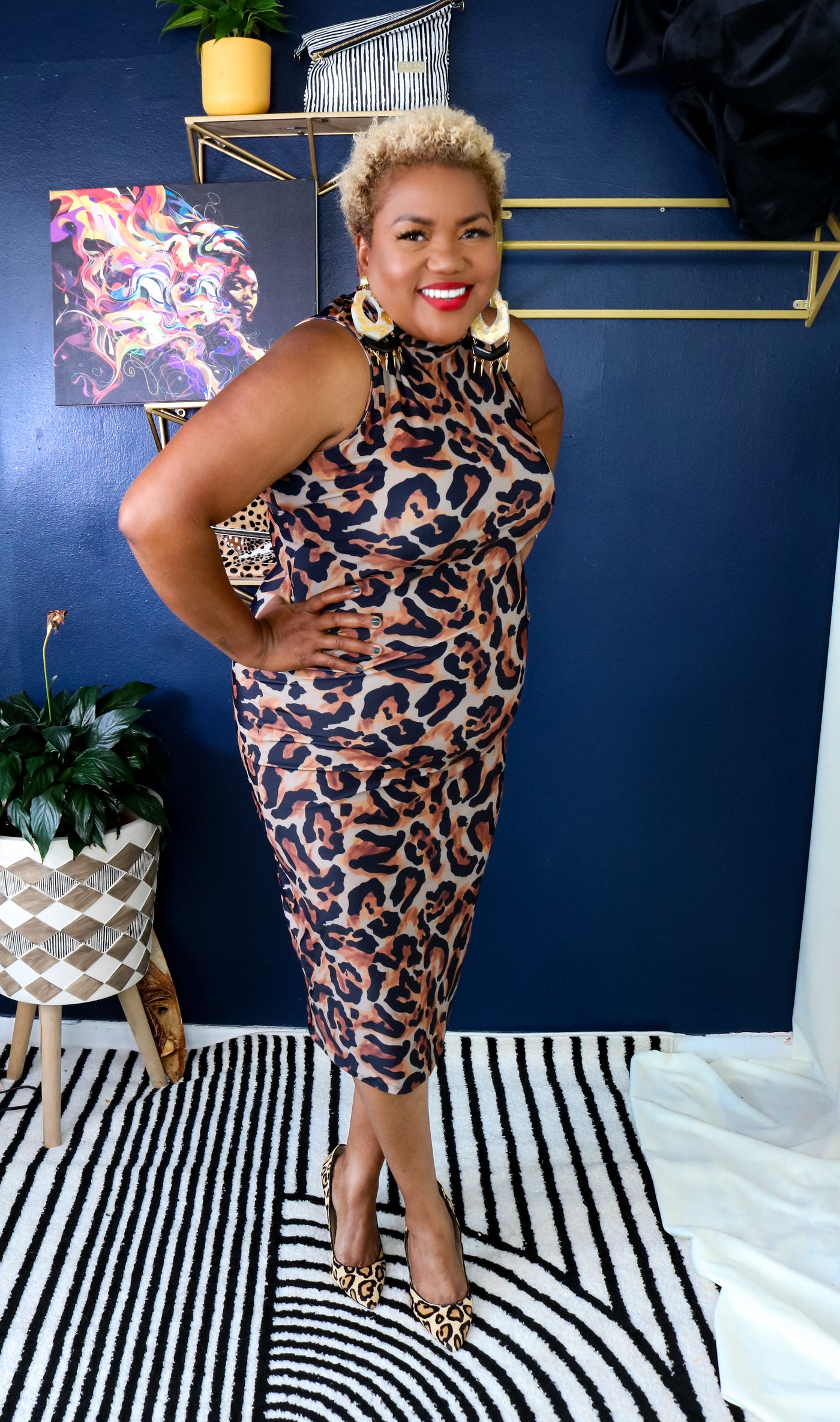Shai Mock Neck Dress | Untamed Leopard