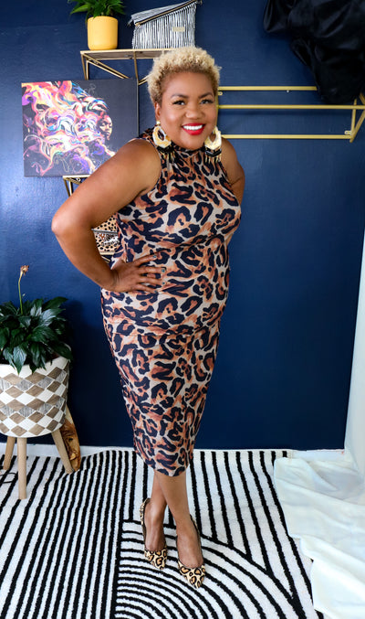 Shai Mock Neck Dress | Untamed Leopard