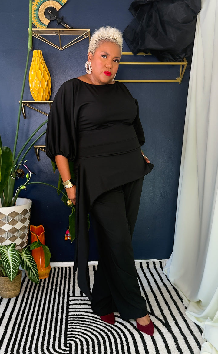 Jolene Peplum Pants | Serengeti Collection |BLACK