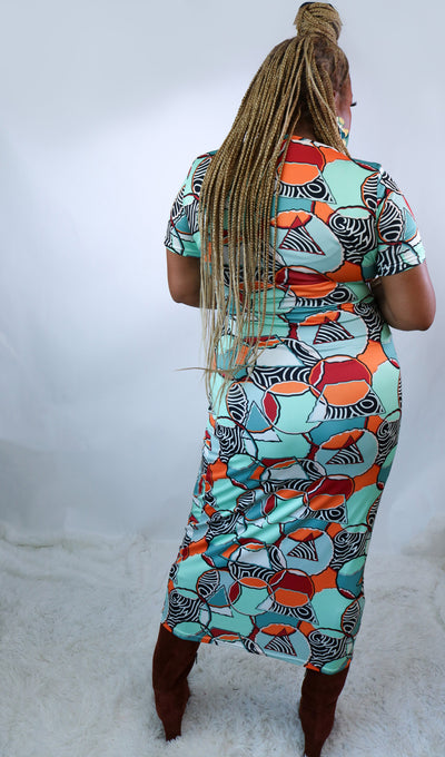 Nobo Crew Neck Frock |Infiniti | Mint Combo