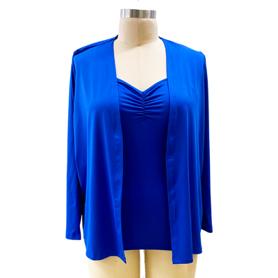 Hollis | Cardigan & Cami Tank Set | Royal Blue - G'wan by Charon