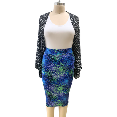 Tula Pencil Skirt | Floral Galaxy - G'wan by Charon